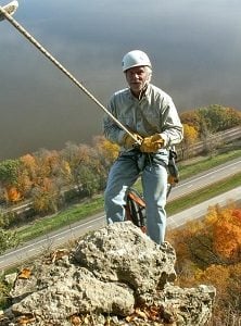 Bob Anderson on rope at GSB