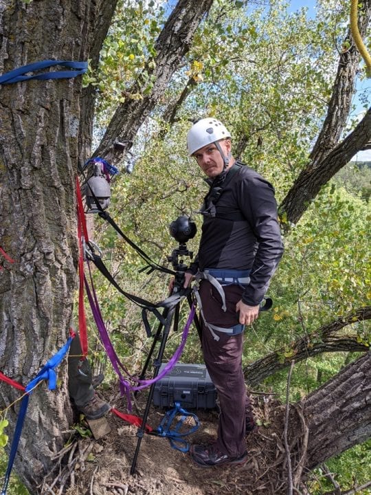 September 18, 2020: Jake Stephens, a videographer, artist, and editor in Prairie Du Chien, is helping us make a series of short videos for our online educational program.