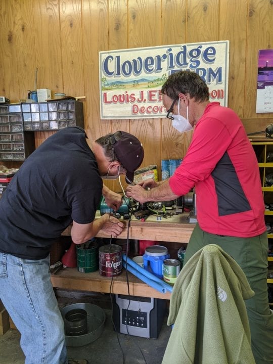 September 17, 2020: John and Kike work on a camera system.