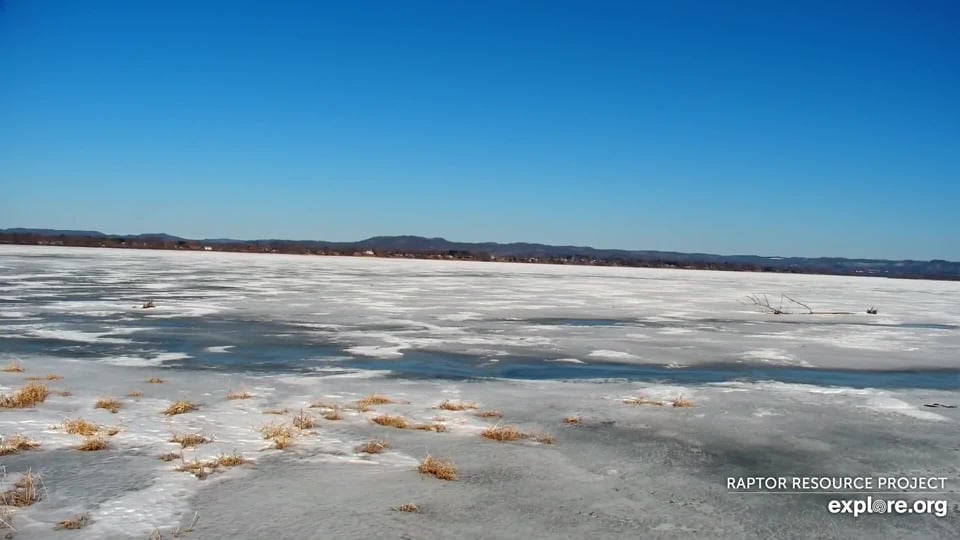 March 4, 2020: Large leads of water are opening up. Lakes and rivers freeze from the top and melt from the bottom.