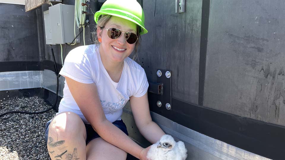 Scott Anton's niece Jenny at Xcel Energy's High Bridge plant in St. Paul, MN.