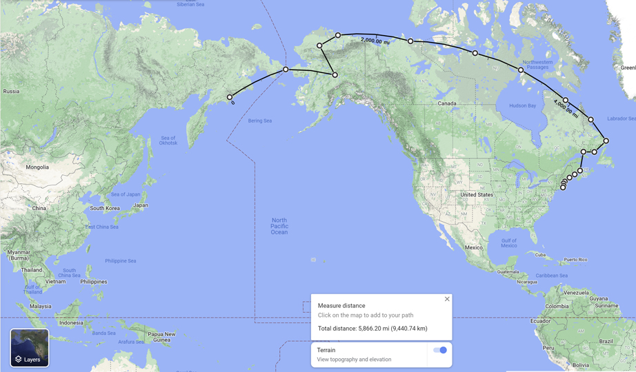 One possible route: a WAG based on transmitter studies and eagle observations.