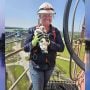Hanging out with Amy on Muscatine’s Power and Water stack. It’s always fun to meet other Amys…especially when they are as cool as this one!  RRP founder Bob Anderson and Iowa DNR Wildlife Diversity Technician Pat Schlarbaum. We lost track of the site for several years and are thrilled to be banding there again!